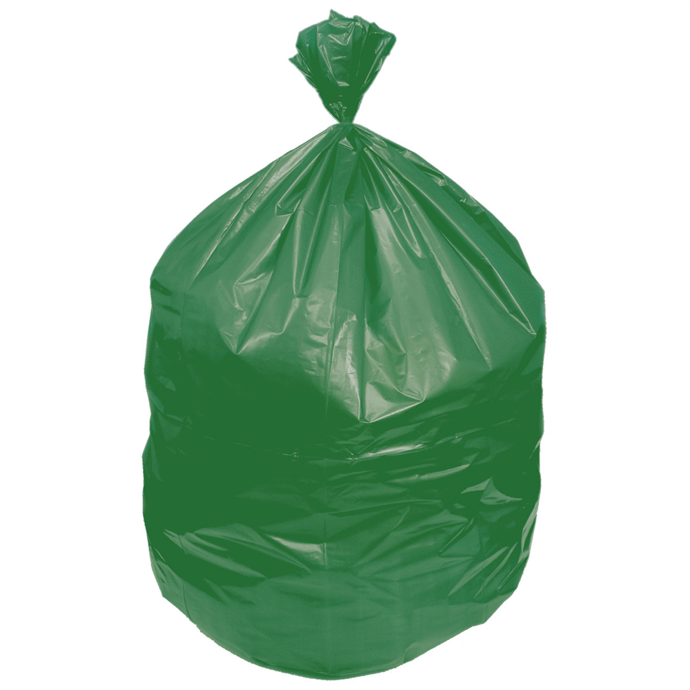 Eco Blend® Max 0.8-Mil. 33 Gal. LLDPE Green Can Liner (33 in. x 39 in., 25/Roll, 200/Case)